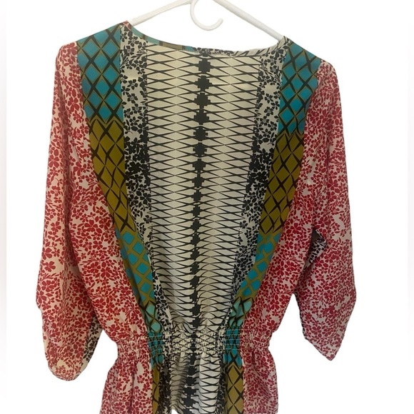 Daniel Rainn Vibrant Peplum Peasant Top Size Medium Artsy Boho EUC‎ - Picture 2 of 5